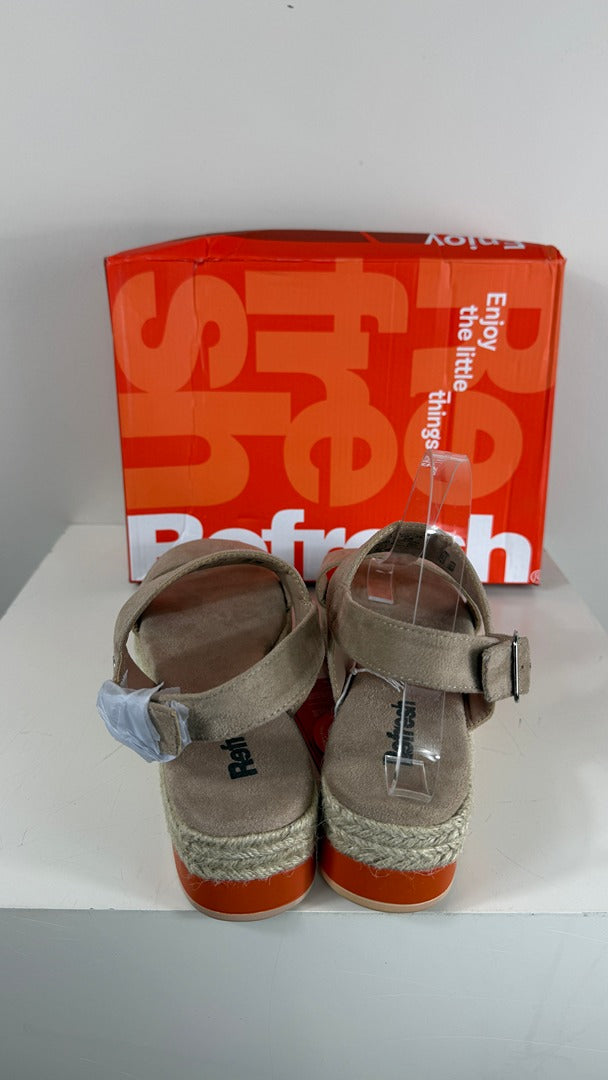 Sandales compensées Refresh aspect daim marron 39 6