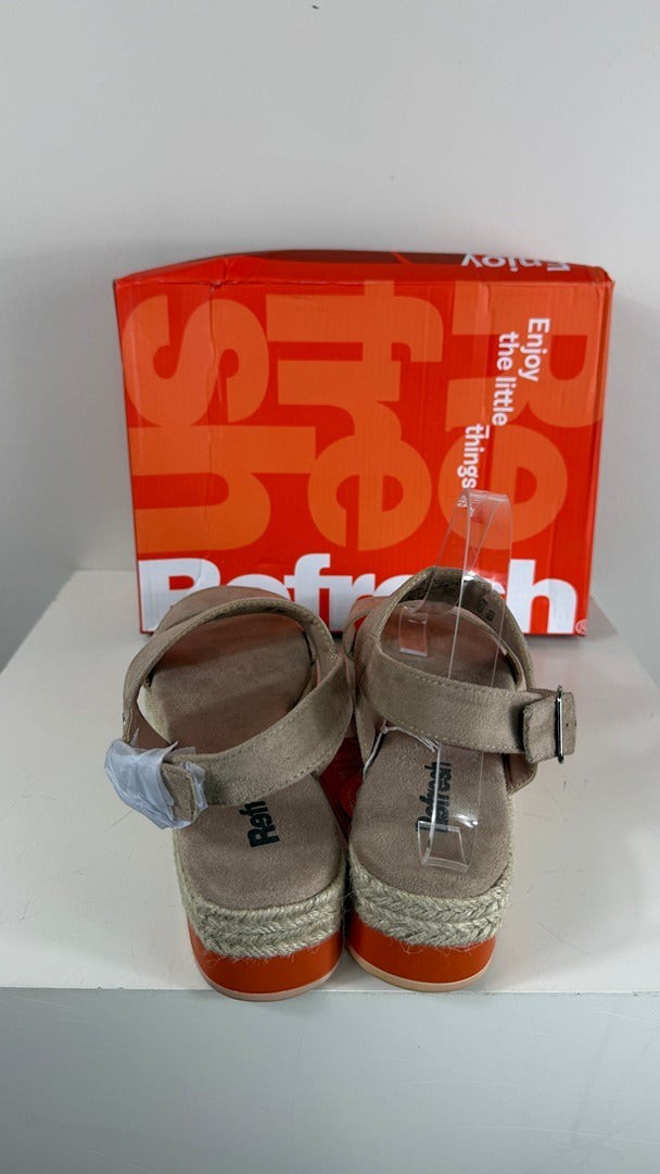 Sandales compensées Refresh aspect daim marron 39 8