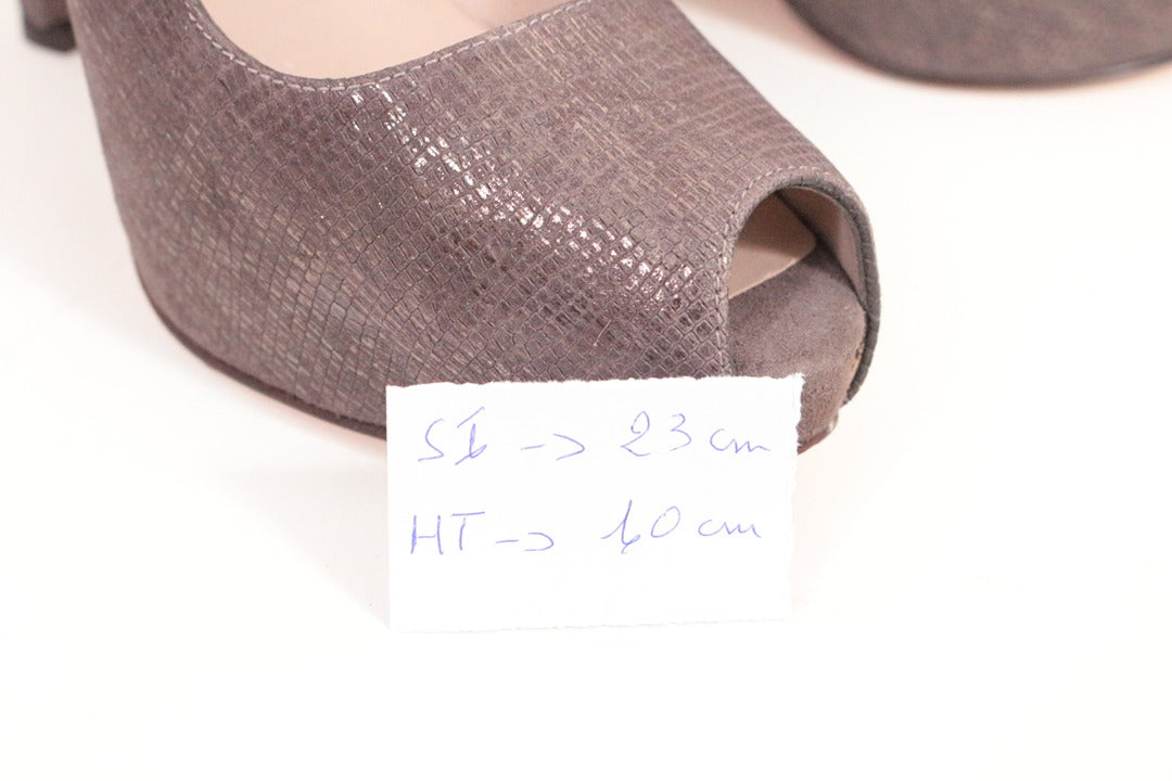 Escarpins Unisa Luce Shine cuir greige bout ouvert 37 9