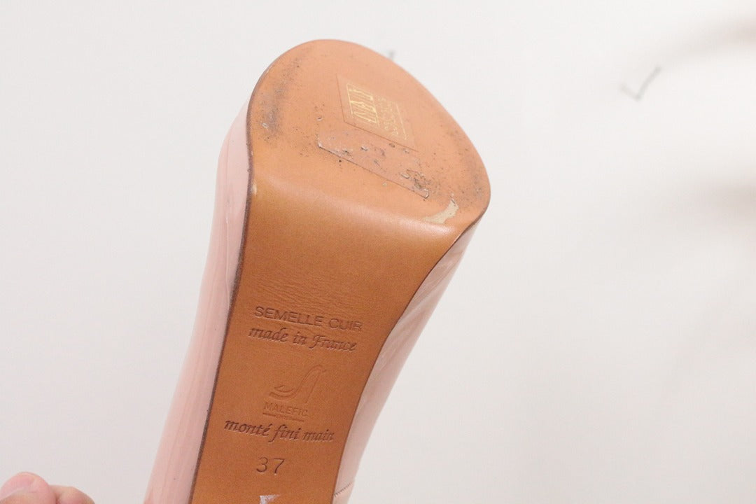 Escarpins Malefic Choo vernis rose nude taille 37 talon haut 11