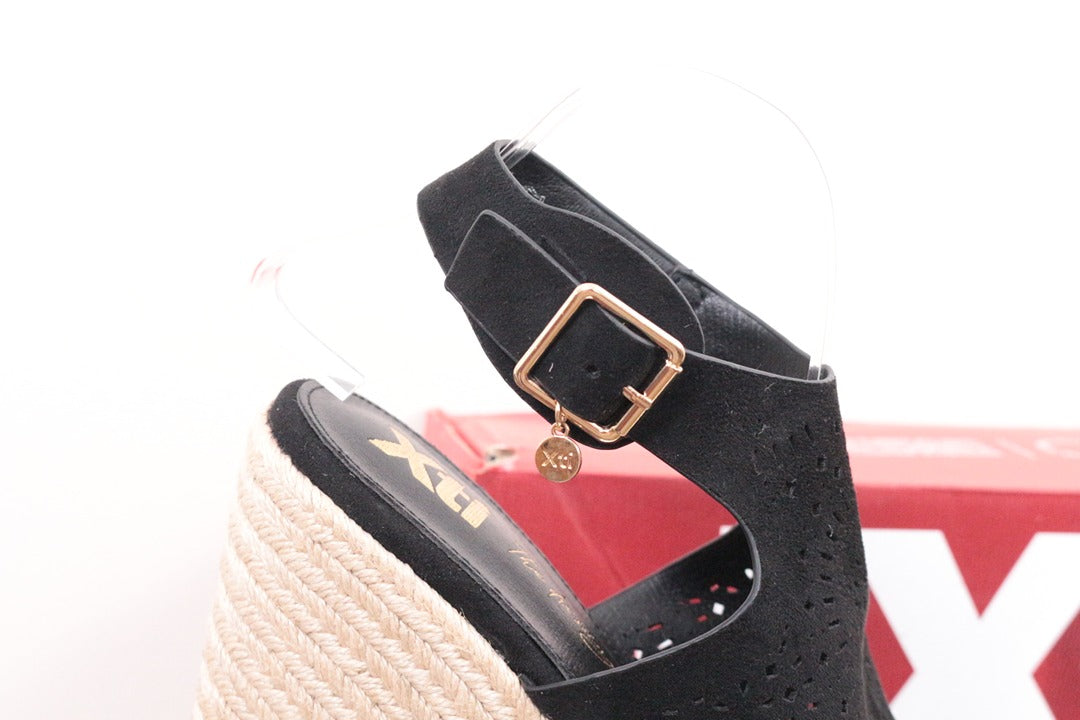 Sandales compensées Xti aspect daim noir taille 40 espadrilles talons 2