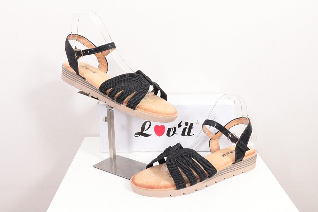 Sandales plates Lov'it noir bride cheville taille 41 4
