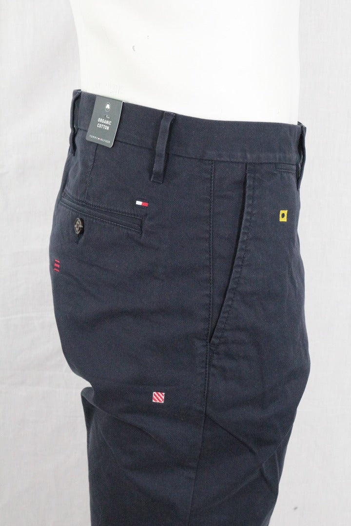 Chino Tommy Hilfiger bleu marine brodé Denton Fit 34 30 - Neuf avec étiquette 5