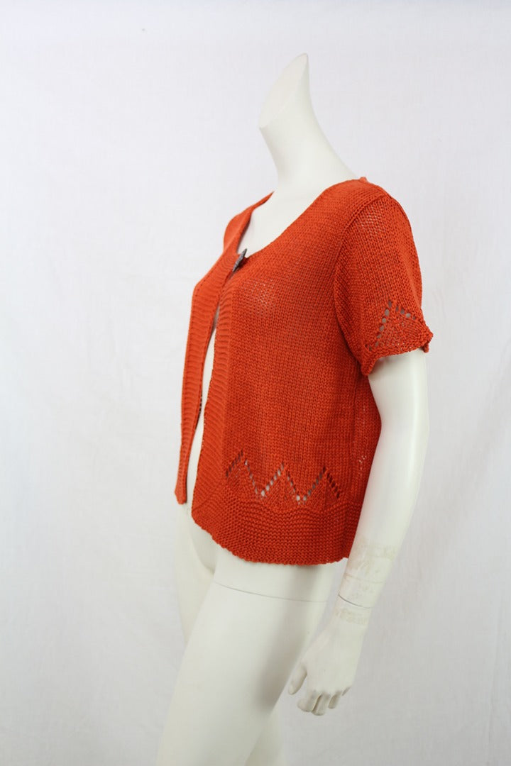 Scottage Cardigan Court Orange 40 Acrylique Boho Chic 9
