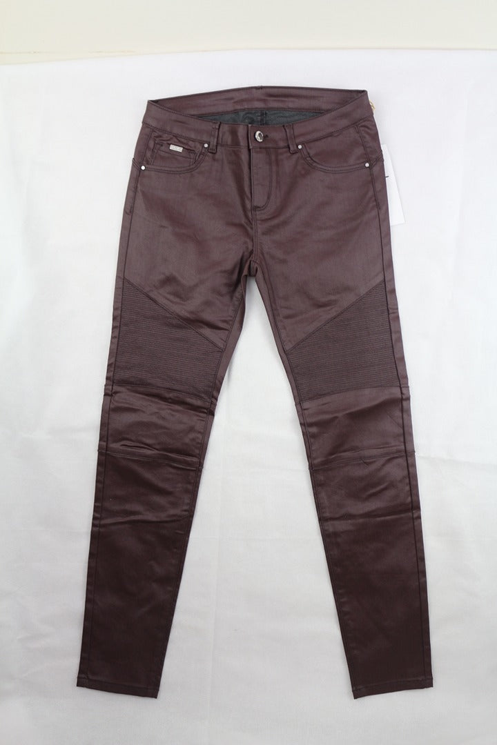 Pantalon enduit marron bordeaux slim taille 36 S Archive Fashion 5