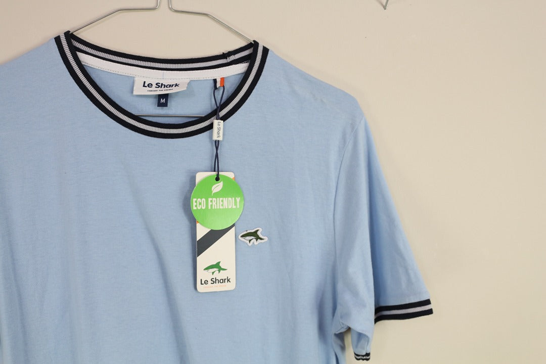 T-shirt homme Le Shark bleu clair imprimé requin taille M