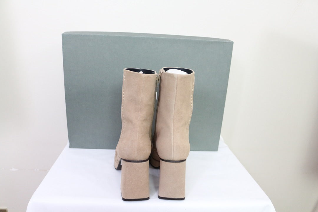 Bottines talons Minelli taupe velours 39 vintage 90s 8