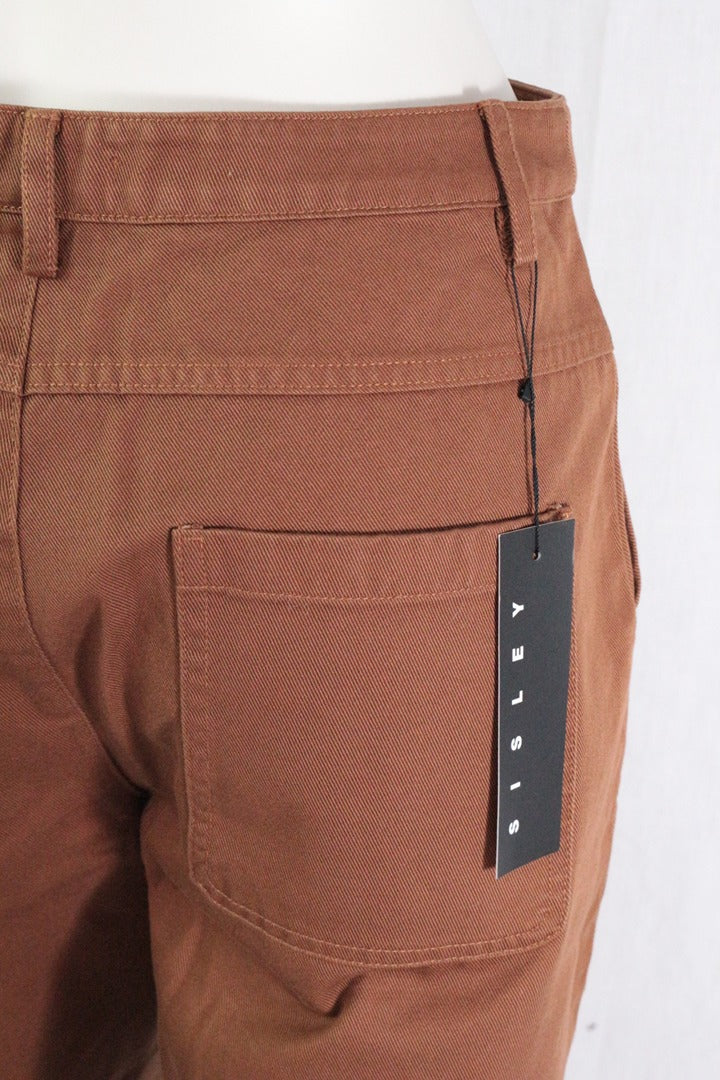 Pantalon Sisley marron taille haute 42 - Neuf avec étiquette vintage 2
