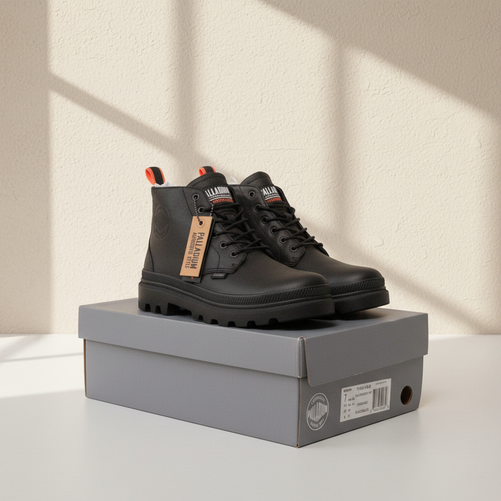 Palladium Bottines Cuir Noir  40 Neuf