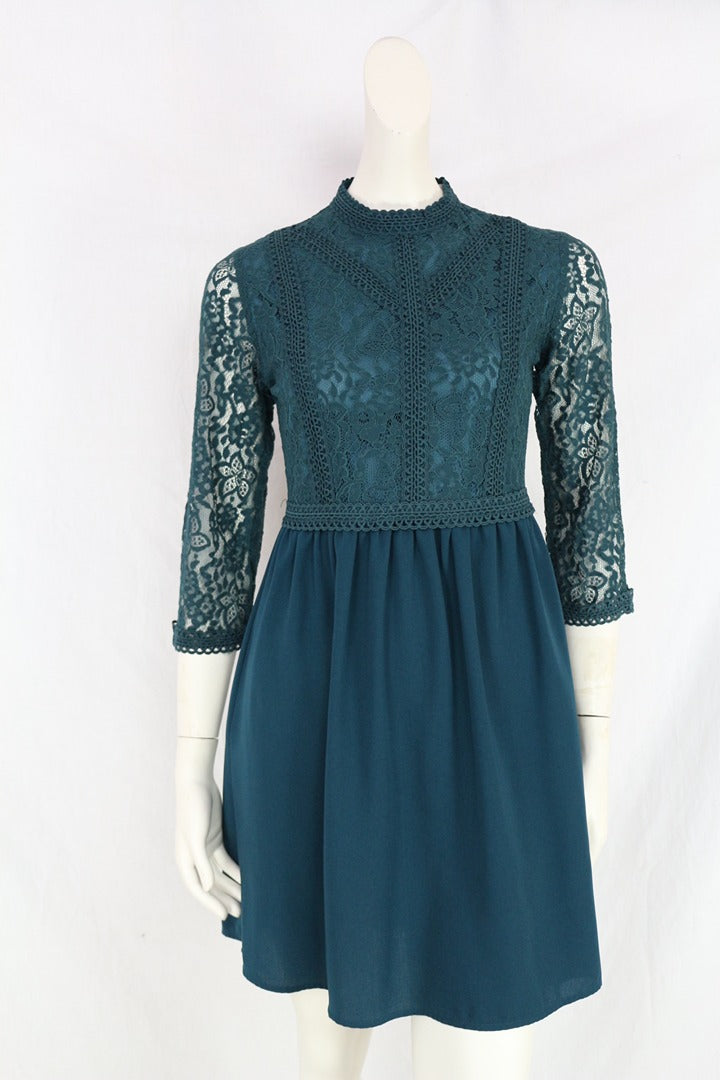 Robe dentelle Molly Bracken vert S chic soirée 4