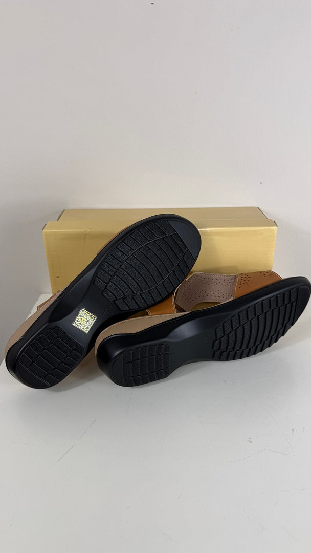 Sandales confort femme Comforsoft cuir marron taille 38 4