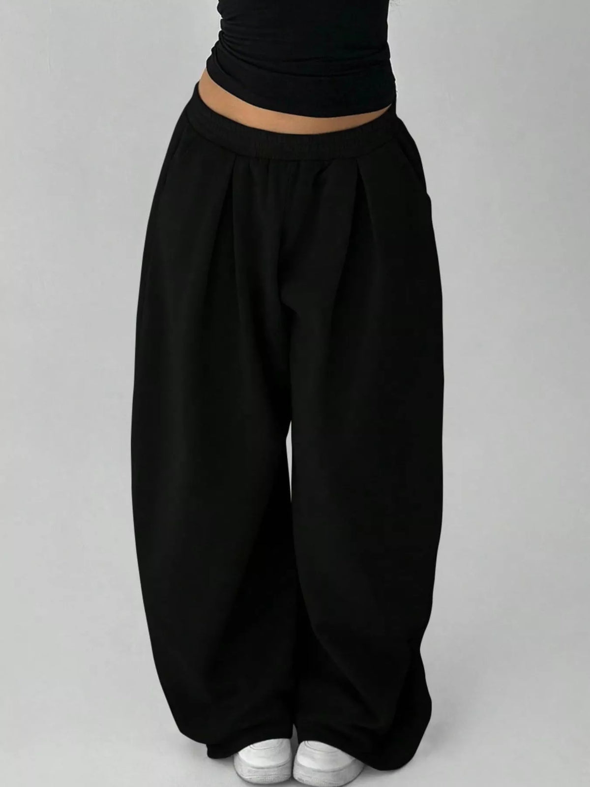 Pantalon jogging jambe large taille élastique – photo 8 – Frippin'Dealz