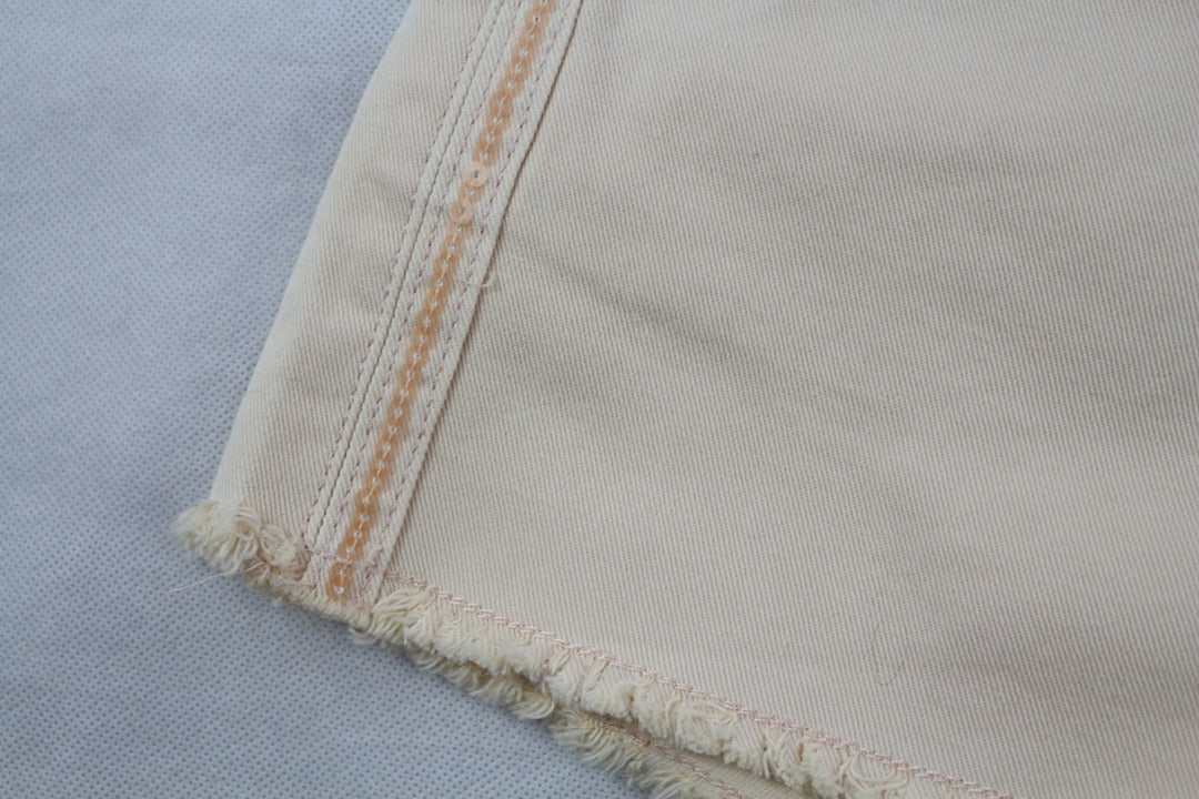 Short en jean beige 36 effiloché archive fashion 3