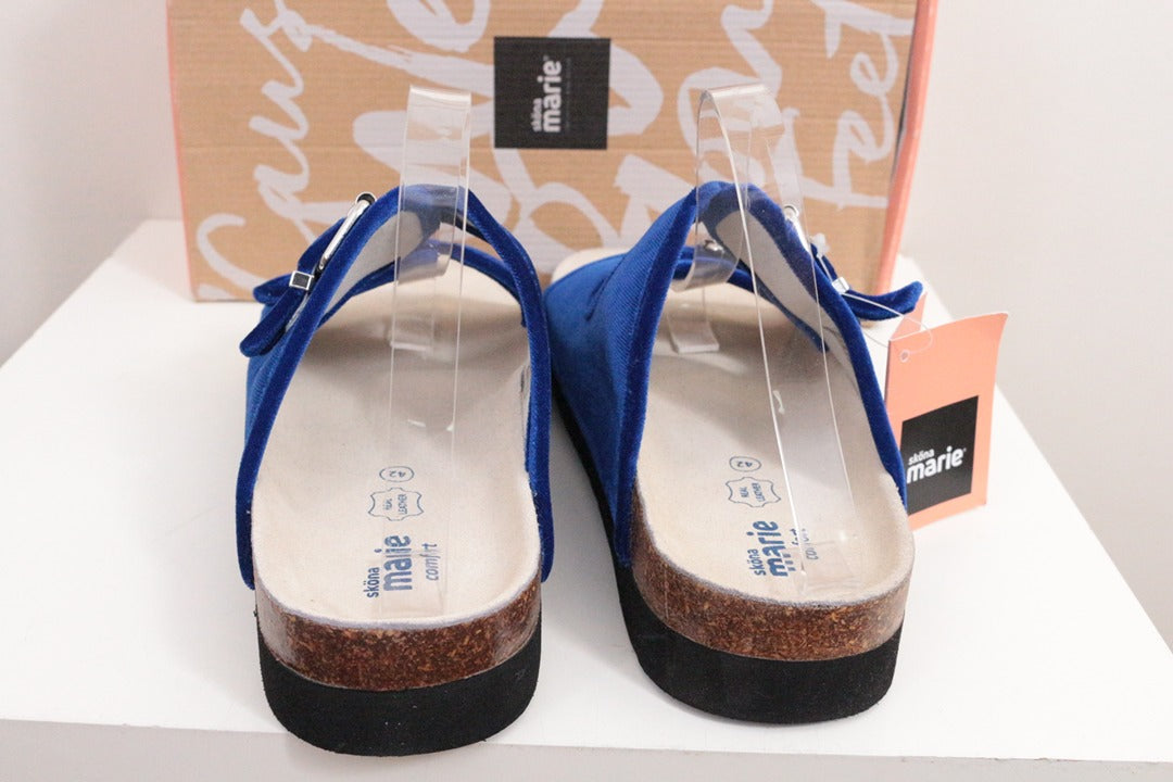 Sandales Sköna Marie velours bleu roi 42 neuves 7