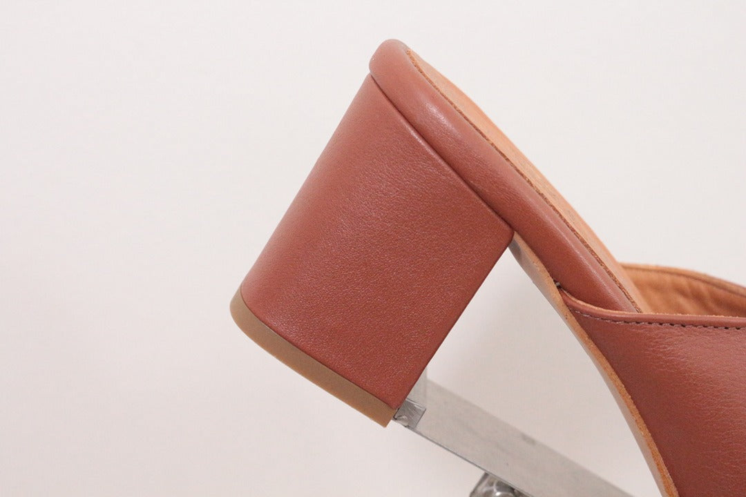 Mules à talons en cuir marron Nude Shoes T40 3