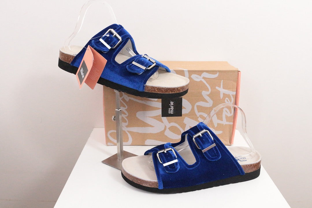 Sandales Sköna Marie velours bleu roi 42 neuves 1