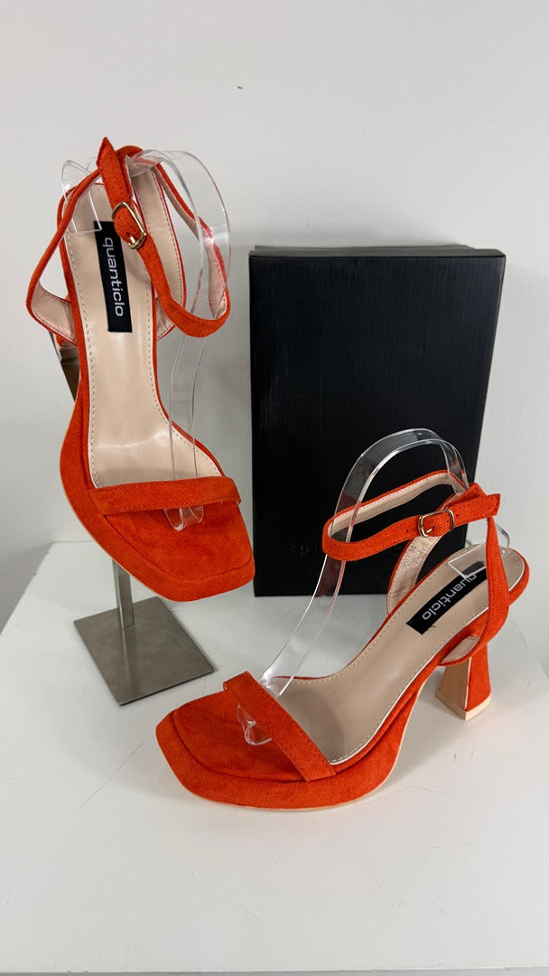 Sandales à talons Quanticlo en suédine orange taille 38 1