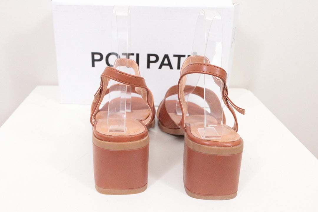 Sandales Poti Pati marron à talons carrés taille 37 7