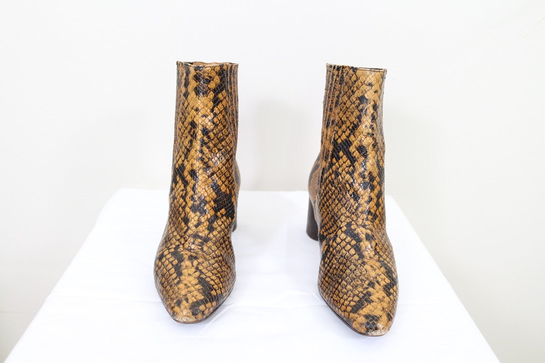 Bottines Sandro cuir de python véritable Marron Taille 37 10