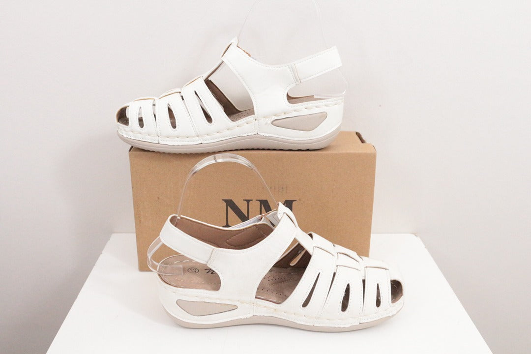 Sandales confort Nm simili cuir blanc 37 5