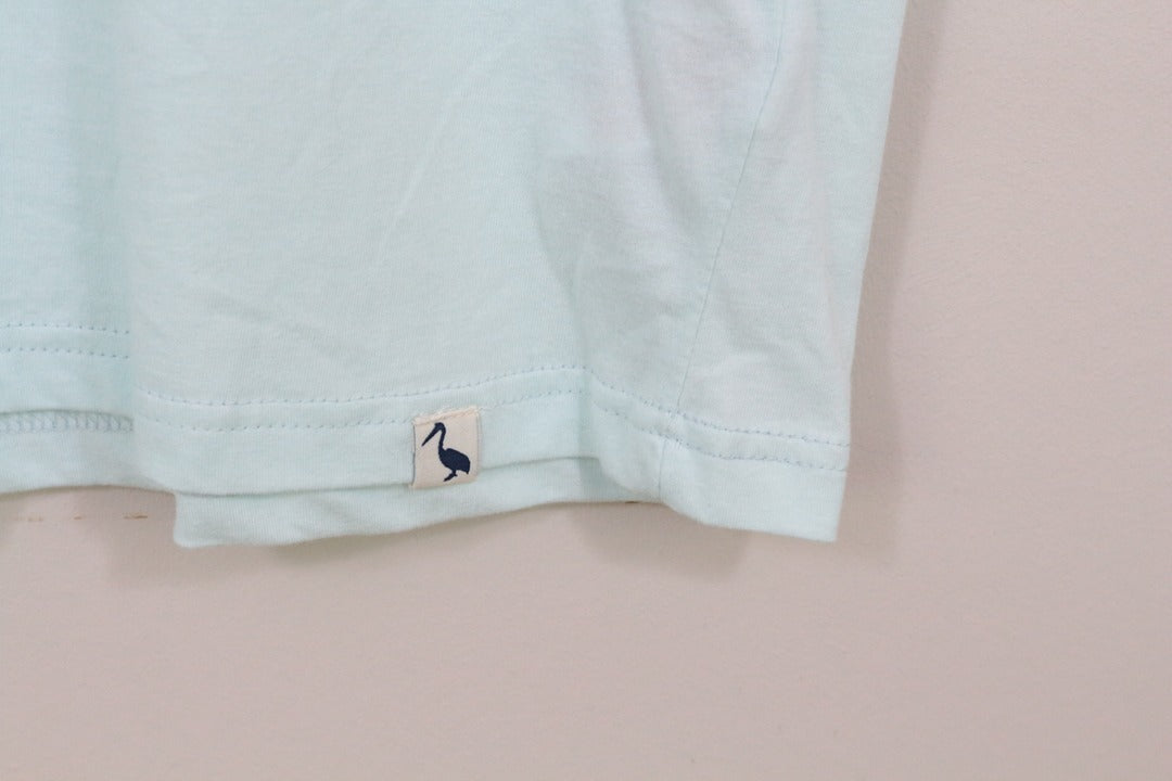 T-shirt Fatface imprimé bleu ciel coton homme neuf avec étiquette L