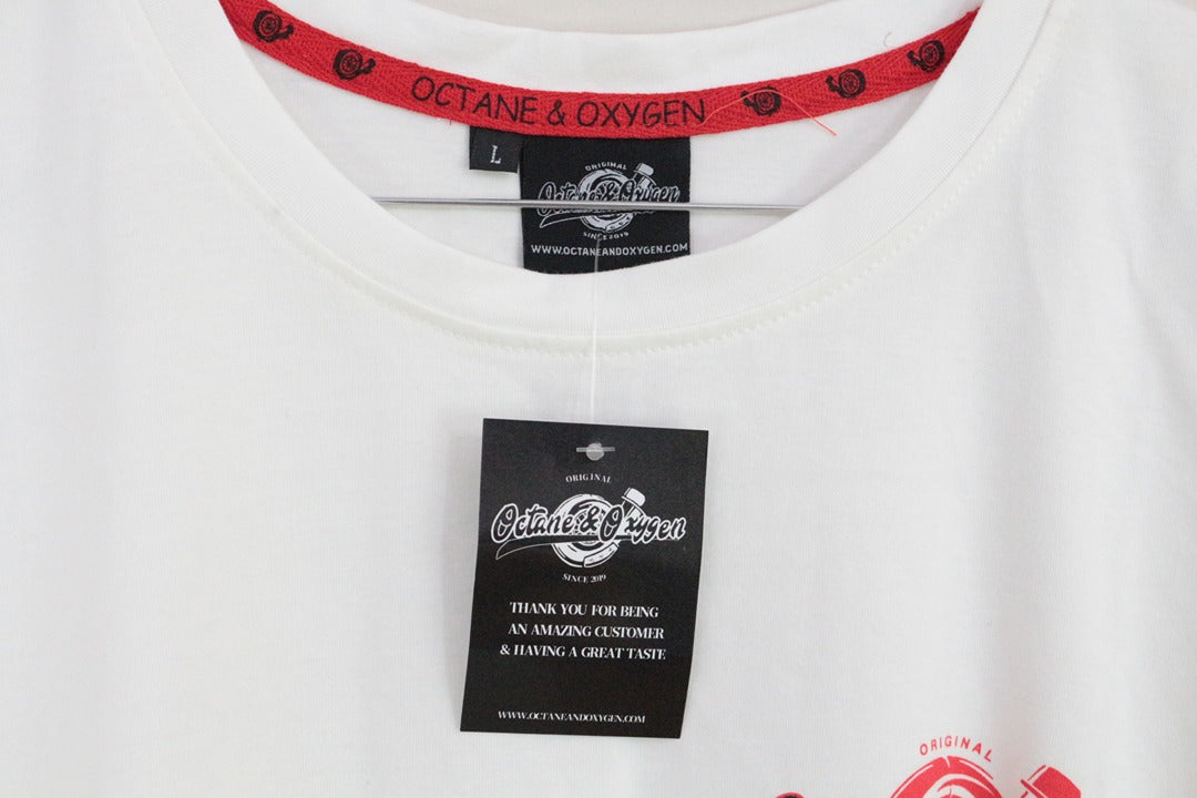 T-shirt blanc Octane & Oxygen en coton neuf taille L 4