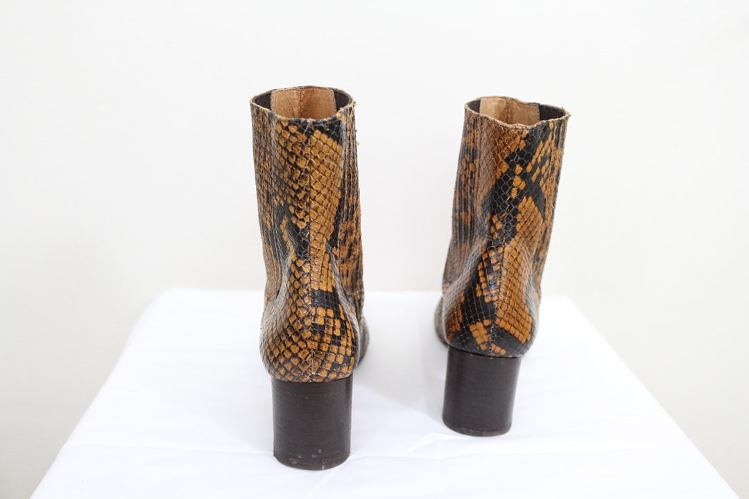 Bottines Sandro cuir de python véritable Marron Taille 37 13