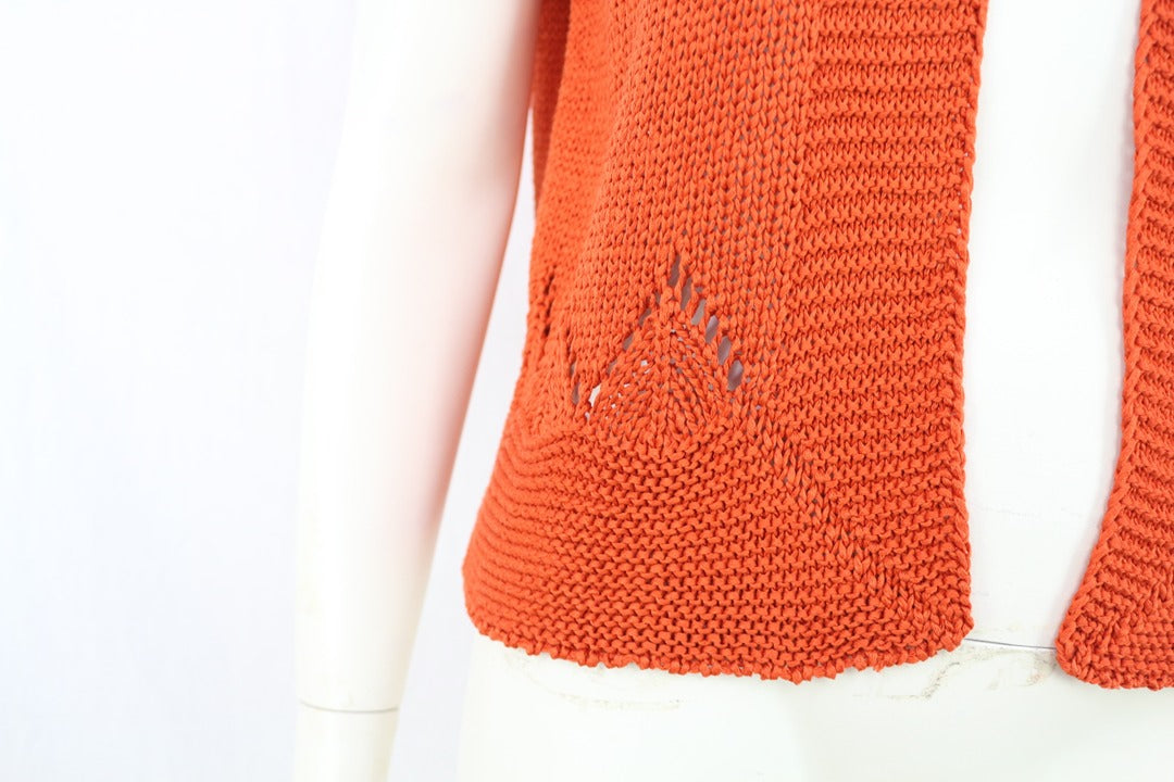 Scottage Cardigan Court Orange 40 Acrylique Boho Chic 6