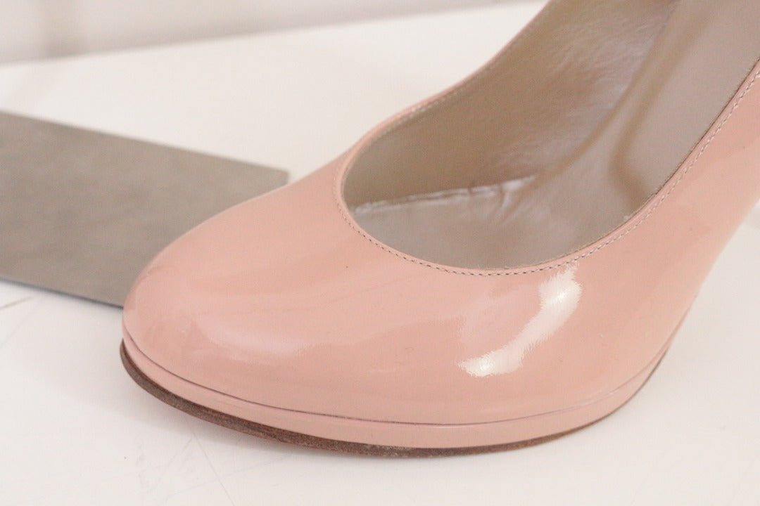 Escarpins Malefic Choo vernis rose nude taille 37 talon haut 6
