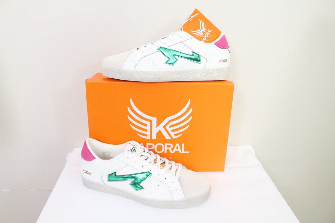 Baskets Kaporal blanches vert rose 40 neuves Y2k 7