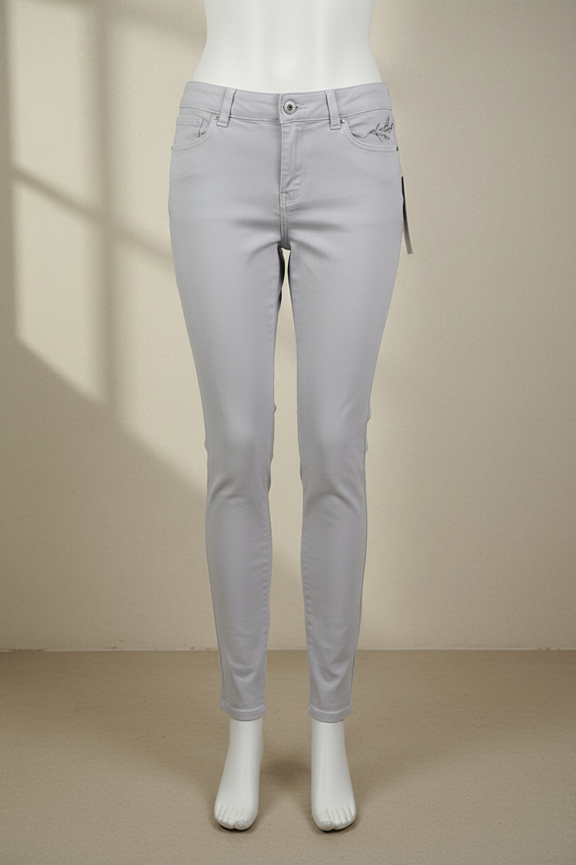 Jean slim gris brodé taille 38 neuf archive fashion