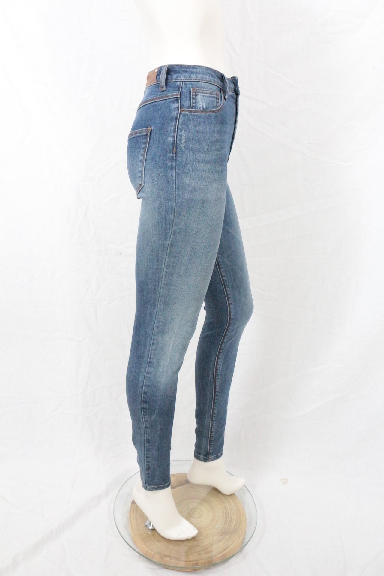 Jean Skinny Bleu Clair Archive Fashion Prototype Sample Denim Stretch Femme Y2K 4