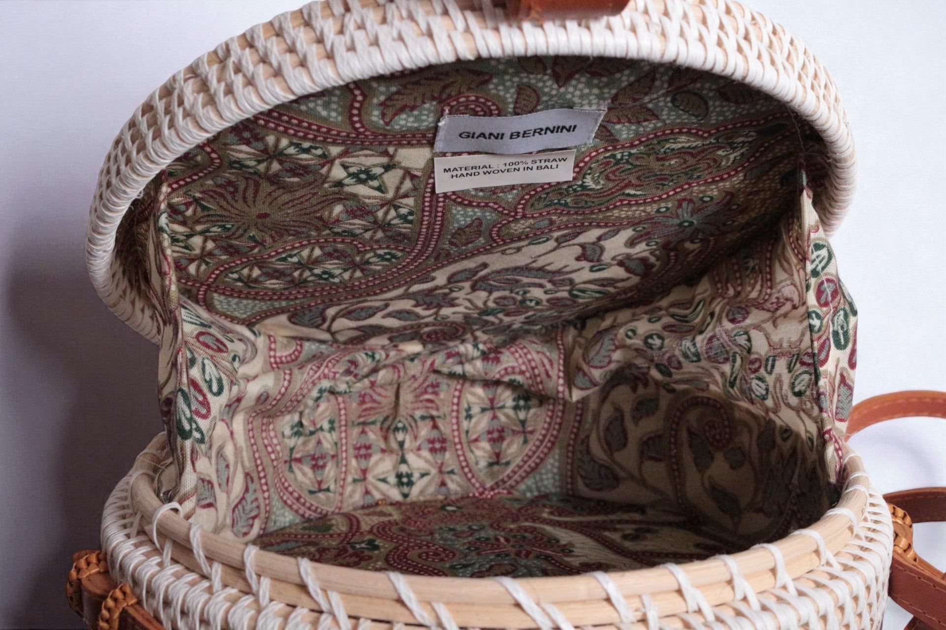 Gianni Bernini Sac Rond Bandoulière Rotin Tressé Bohème Chic Femme 13