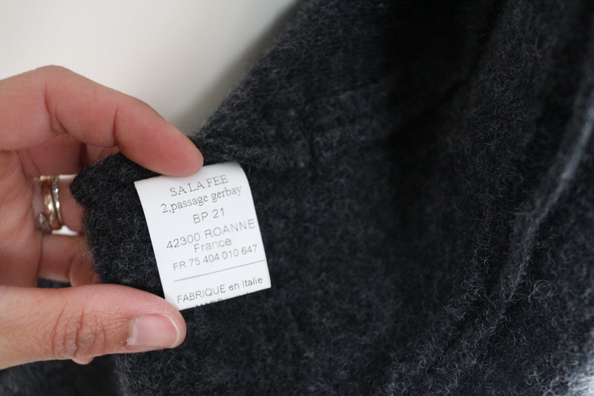 La Fée Maraboutée Manteau Laine Gris Anthracite Volants Fleur Made In Italy T42 11