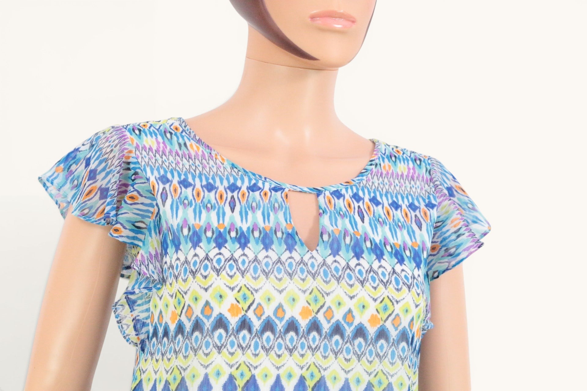 Robe Rue21 Bohème Ethnique Bleu Turquoise Imprimé Ikat Taille XS 5