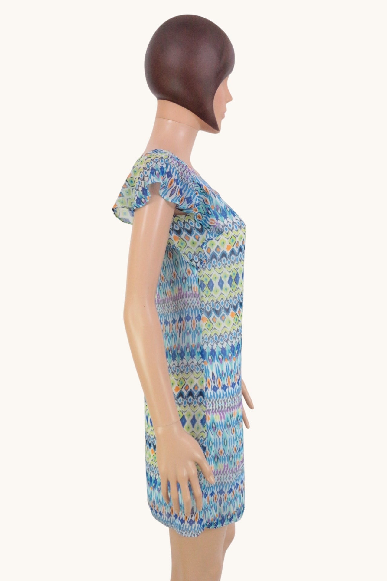 Robe Rue21 Bohème Ethnique Bleu Turquoise Imprimé Ikat Taille XS 6
