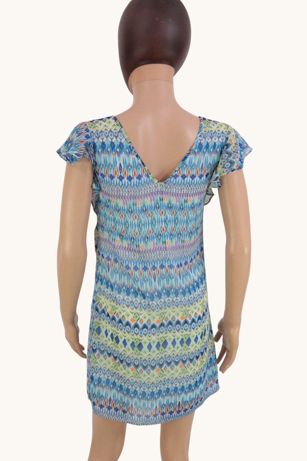Robe Rue21 Bohème Ethnique Bleu Turquoise Imprimé Ikat Taille XS 7