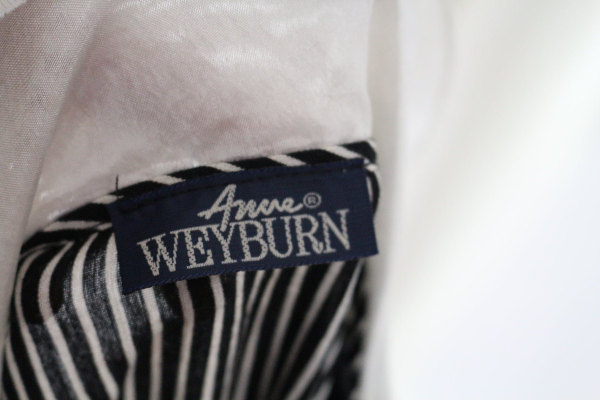 Anne Weyburn Chemisier Rayé Noir Blanc Col Claudine Nœud Rétro Chic T40 10