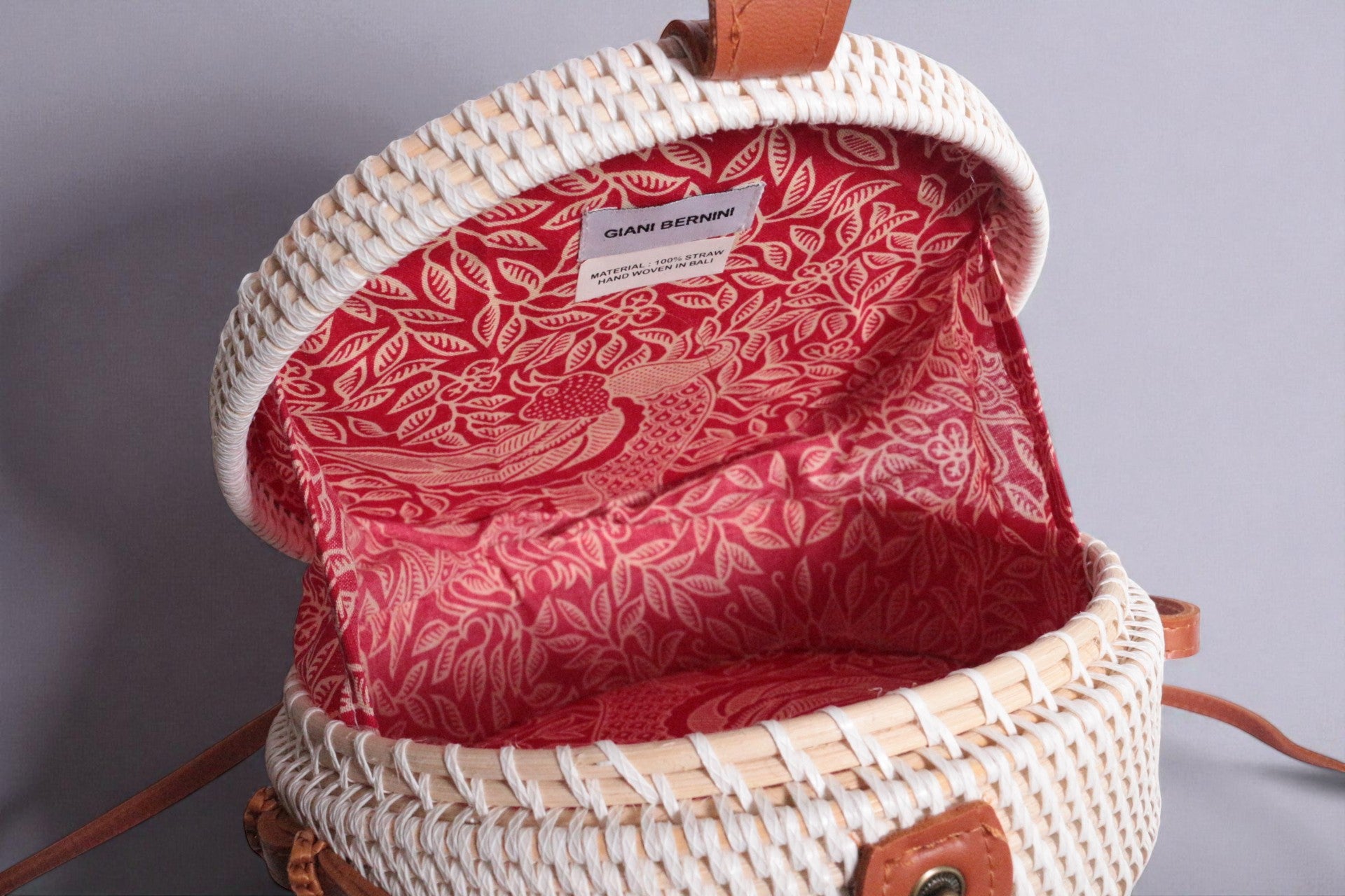 Gianni Bernini Sac Rond Bandoulière Rotin Tressé Bohème Chic Femme 6