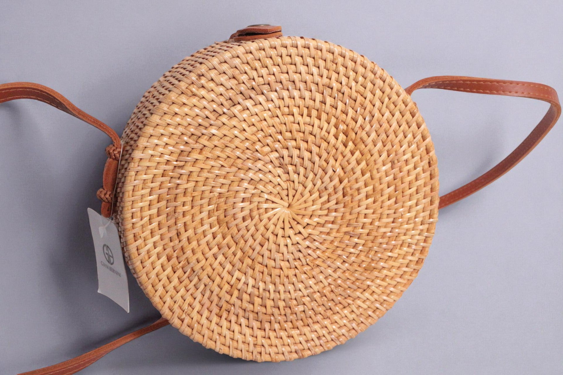 Gianni Bernini Sac Rond Bandoulière Rotin Tressé Bohème Chic Femme 9