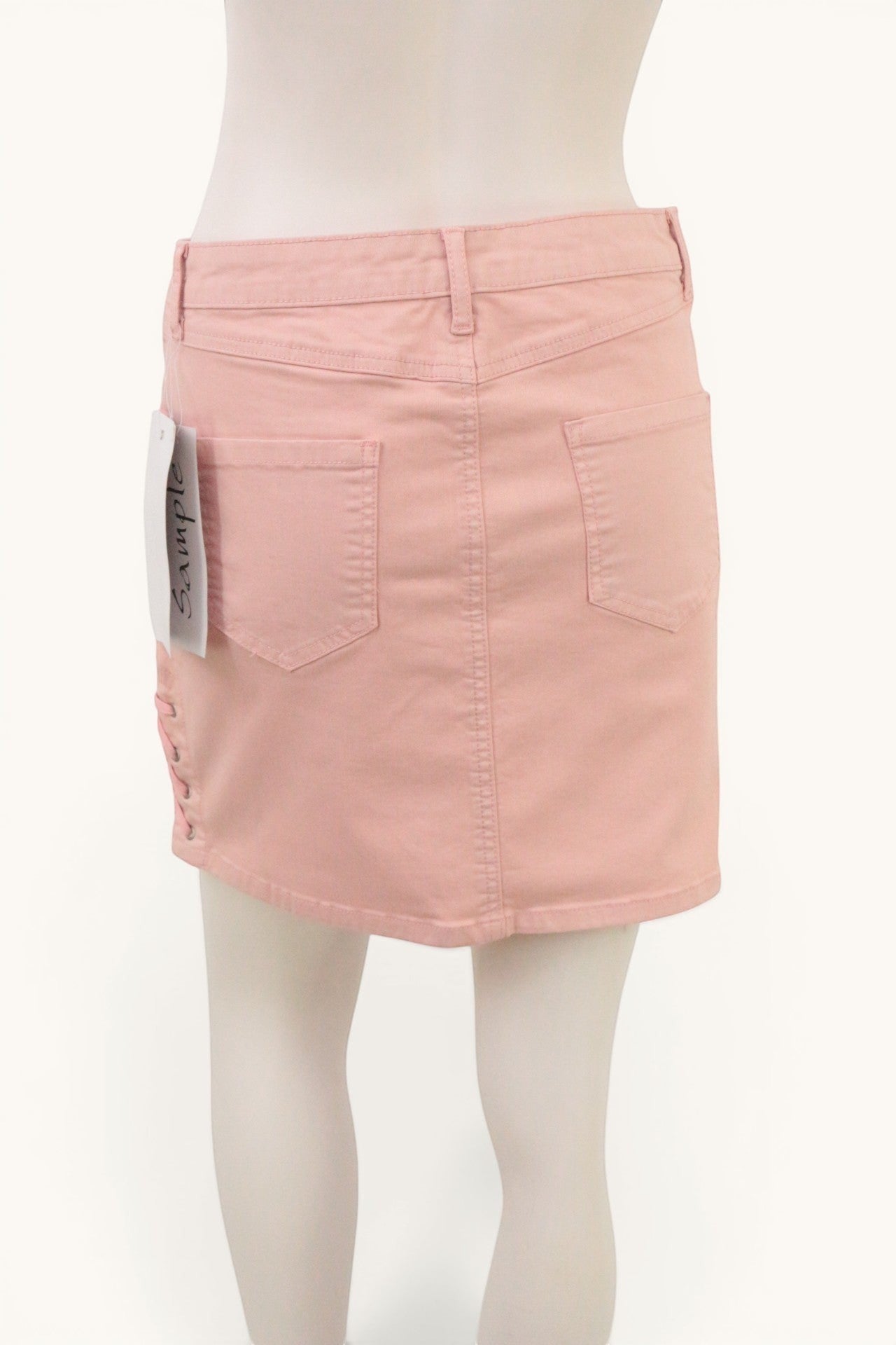 Jupe Courte Rose Poudré Femme Lacets Côté Style Y2K Taille 38 Neuve 8