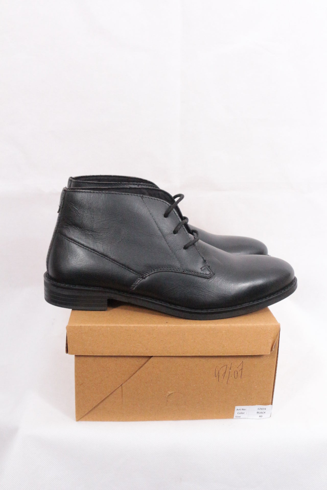 Chaussures Homme Cuir Noir Alison & Jake Neuves Bottines Derby Montantes 8
