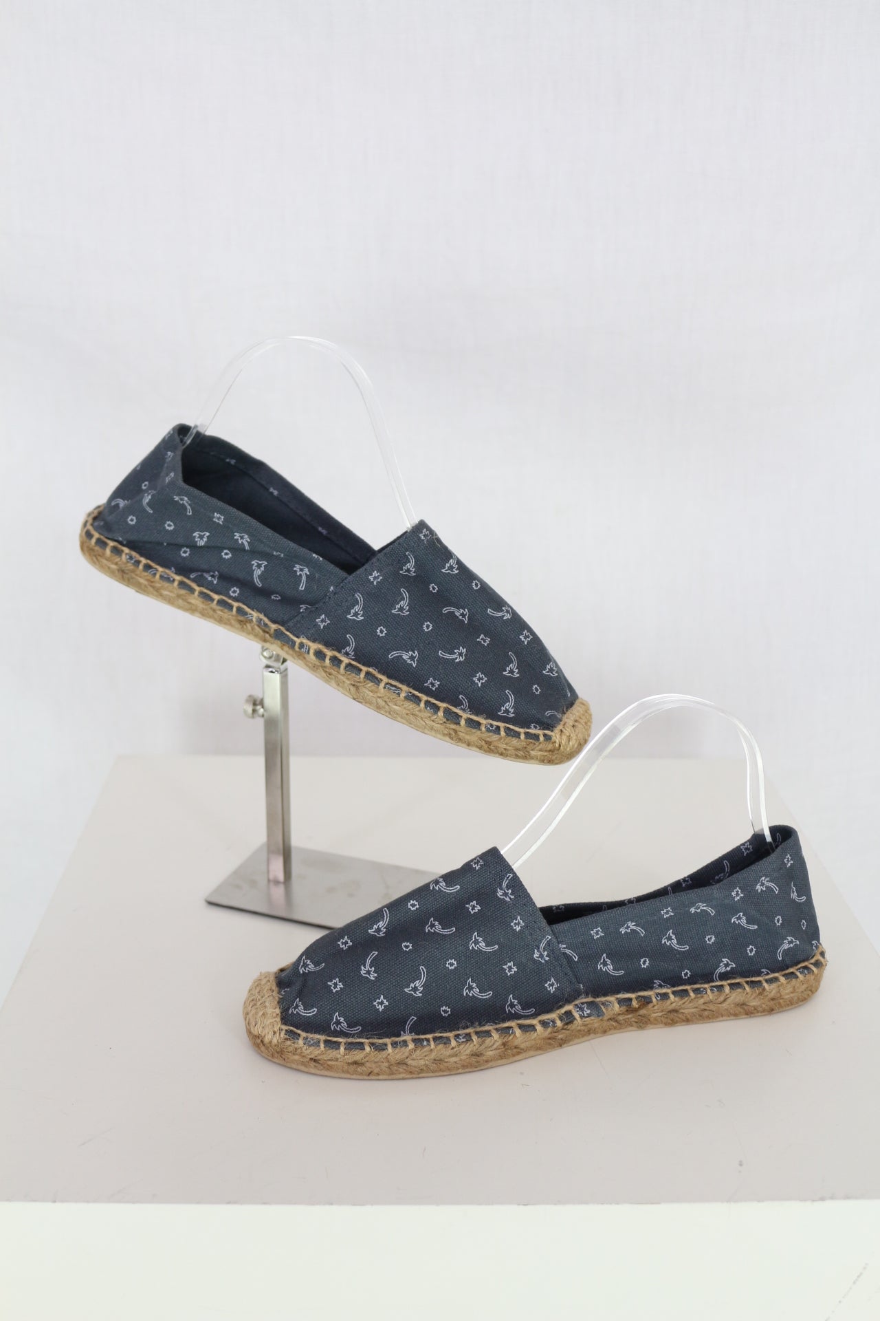 Espadrilles Diego's Femme Bleu Marine Imprimé Palmier Taille 39 Chaussures Été Bohème