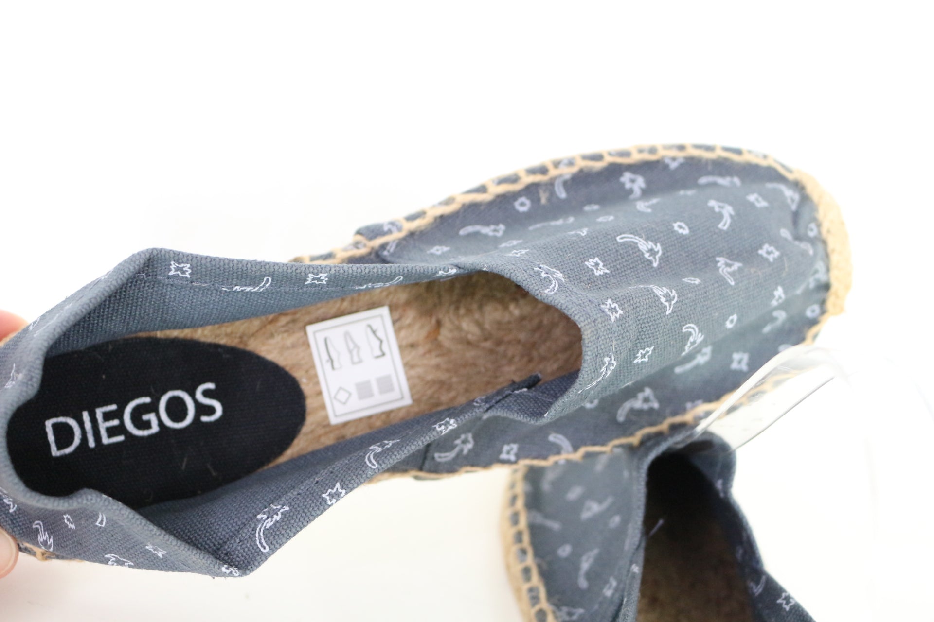 Espadrilles Diego's Femme Bleu Marine Imprimé Palmier Taille 39 Chaussures Été Bohème 7