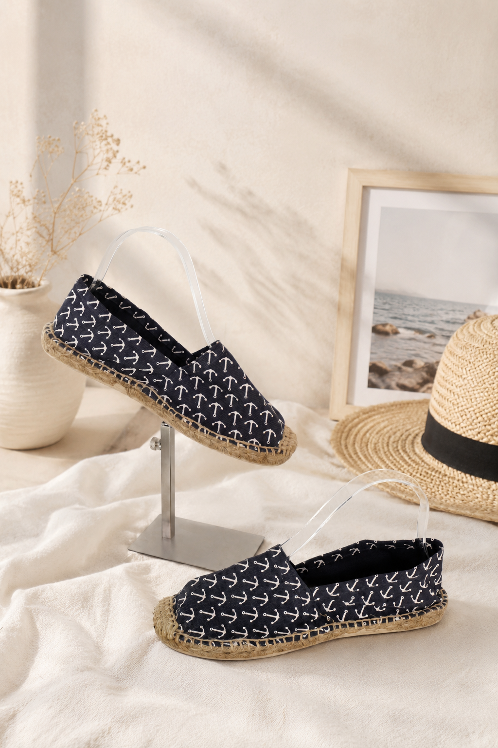 Espadrilles Diego's Femme Bleu Marine Imprimé Palmier Taille 39 Chaussures Été Bohème 13