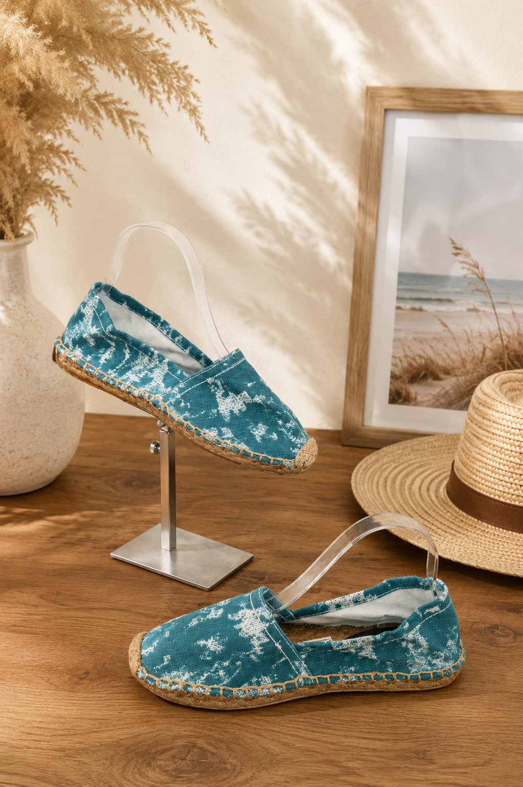 Espadrilles Diego's Femme Bleu Marine Imprimé Palmier Taille 39 Chaussures Été Bohème 15