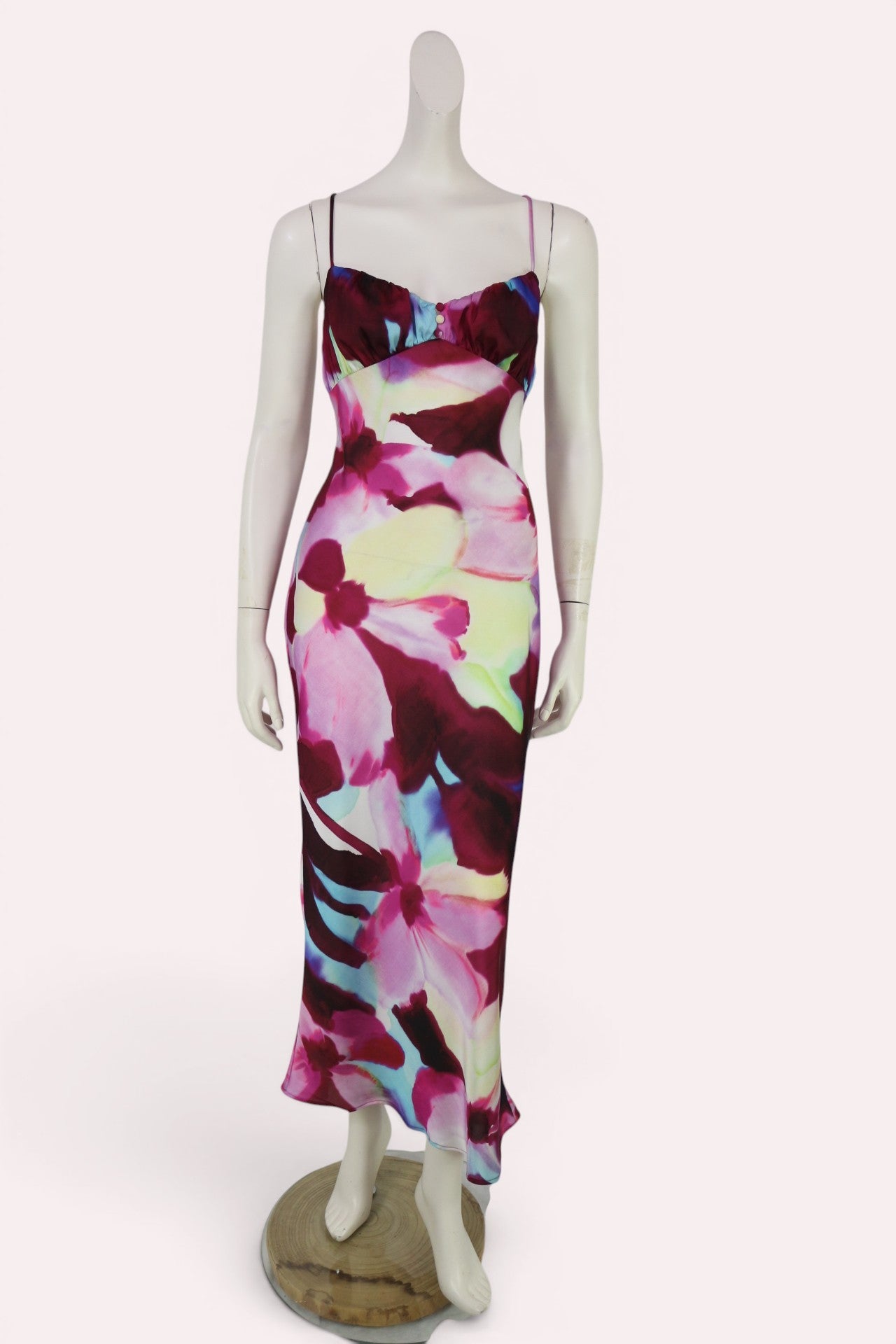 Robe longue Zara fleurie satinée dos nu T/M neuve sans étiquette 3