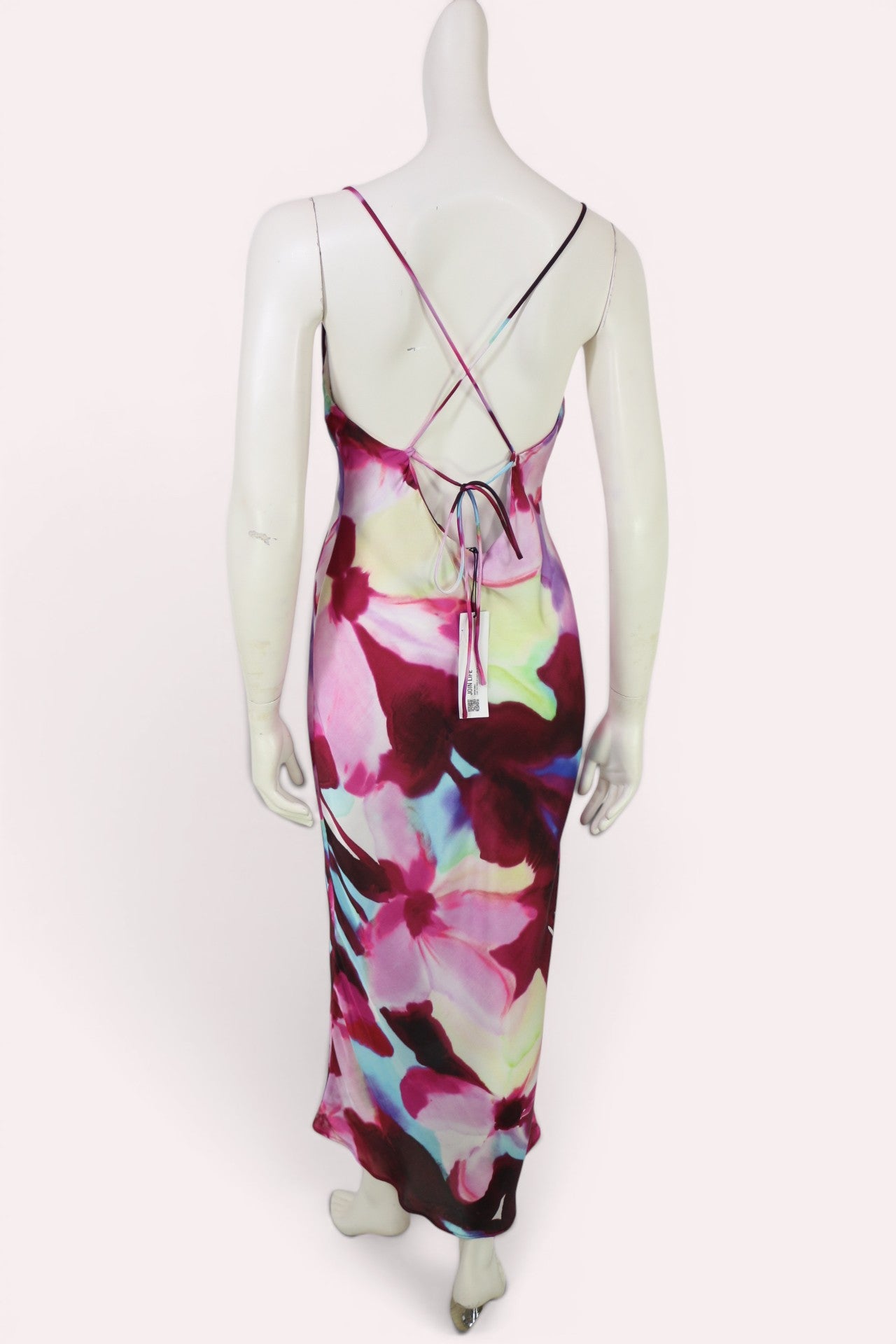 Robe longue Zara fleurie satinée dos nu T/M neuve sans étiquette 6