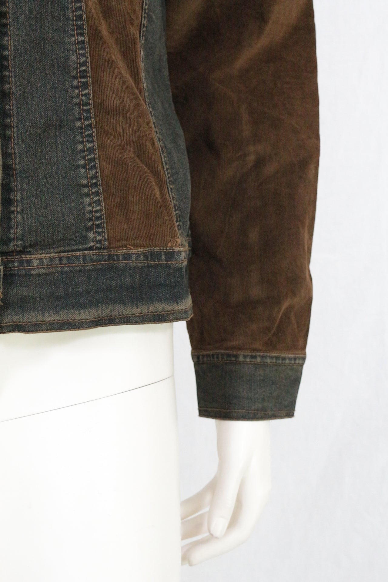 Veste Jean & Velours Femme T40 Vintage Y2K Western Denim Jacket NWT 3