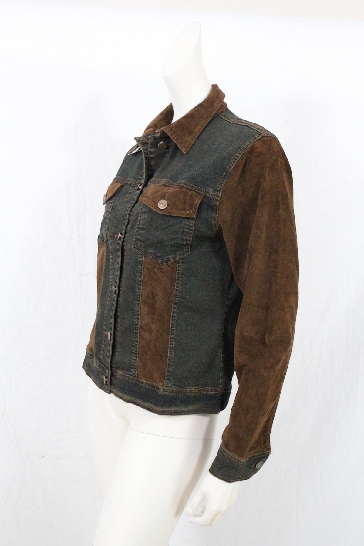 Veste Jean & Velours Femme T40 Vintage Y2K Western Denim Jacket NWT 7